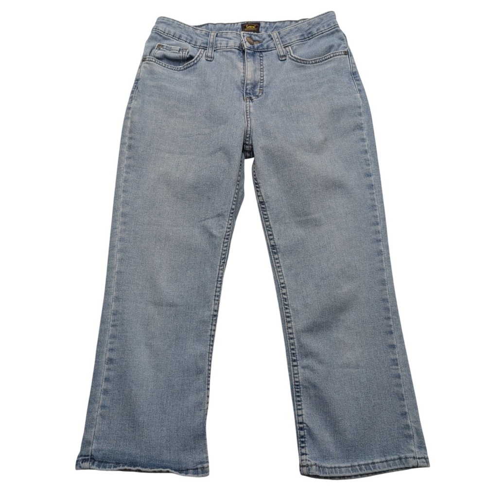 Lee Straight Leg Jeans Womens 6M Light Blue Denim Stretch 5-Pocket Casual Pants